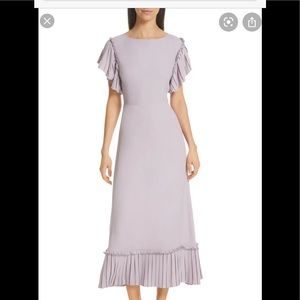 Kate Spade Purple Pleated Crepe Midi Formal Dress